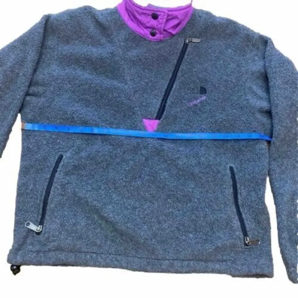 The North Face Women's Extreme Pile Pullover Half-zip Size 8 Purple /Coal Gray